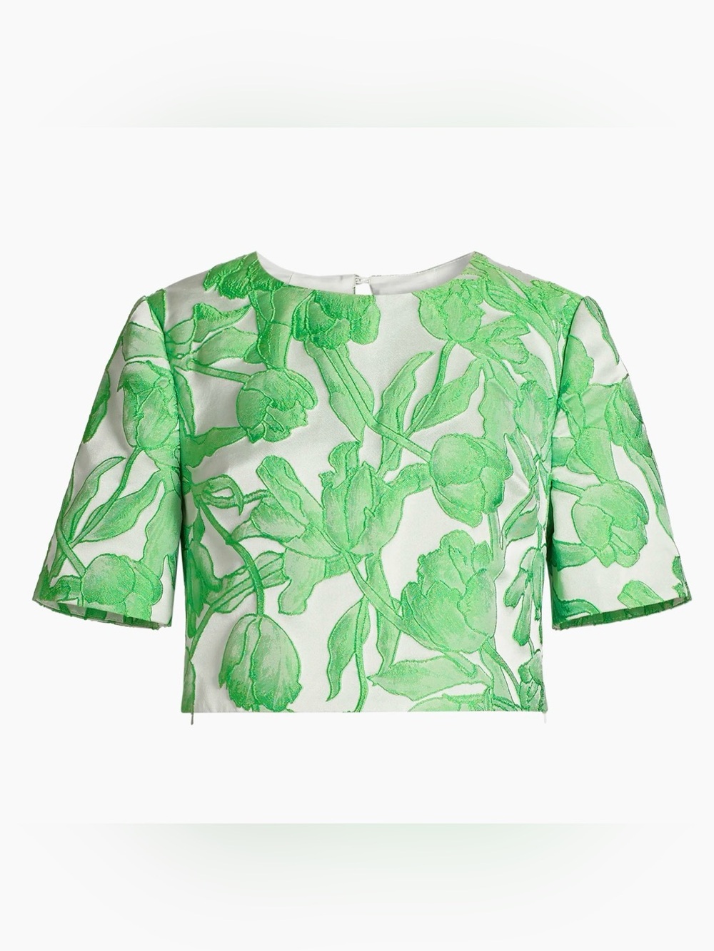 Milly Tulip Floral Jacquard Crop Top